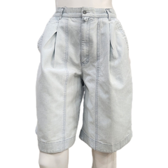 Vintage Bugle Boy 80s Y2K Juniors High Waist Flared Denim Shorts, Juniors 11/12 - Picture 1 of 6